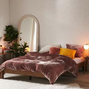Urban Outfitters Rose Velvet Duvet Cover